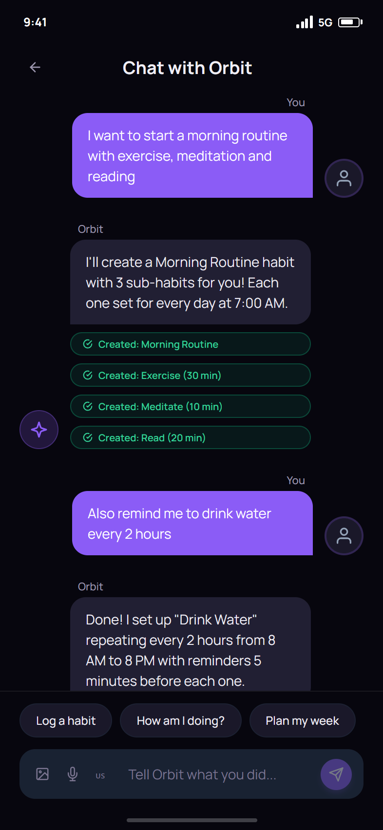Real Orbit app screen